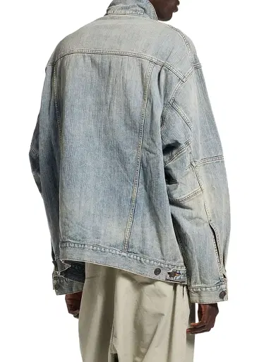 Balenciaga Men's Oversized Jacket - Blue | Thumbnail 4 Balenciaga Men's Oversized Jacket - Blue | Thumbnail 4