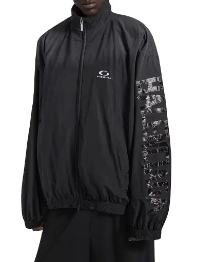 Balenciaga Men's Medium Fit Tracksuit Jacket - Black | Thumbnail 3 Balenciaga Men's Medium Fit Tracksuit Jacket - Black | Thumbnail 3