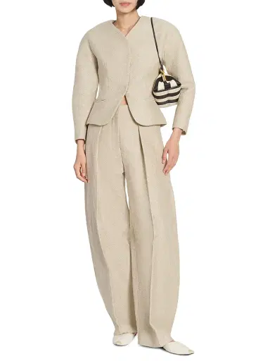 Jacquemus Women's Le Ovalo Cotton-Linen Pants - Off White | Thumbnail 2 Jacquemus Women's Le Ovalo Cotton-Linen Pants - Off White | Thumbnail 2