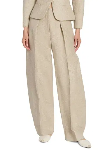 Jacquemus Women's Le Ovalo Cotton-Linen Pants - Off White | Thumbnail 3 Jacquemus Women's Le Ovalo Cotton-Linen Pants - Off White | Thumbnail 3