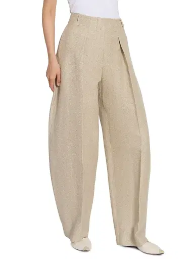Jacquemus Women's Le Ovalo Cotton-Linen Pants - Off White | Thumbnail 4 Jacquemus Women's Le Ovalo Cotton-Linen Pants - Off White | Thumbnail 4