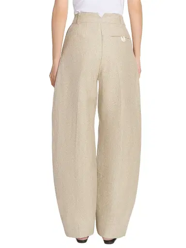 Jacquemus Women's Le Ovalo Cotton-Linen Pants - Off White | Thumbnail 5 Jacquemus Women's Le Ovalo Cotton-Linen Pants - Off White | Thumbnail 5