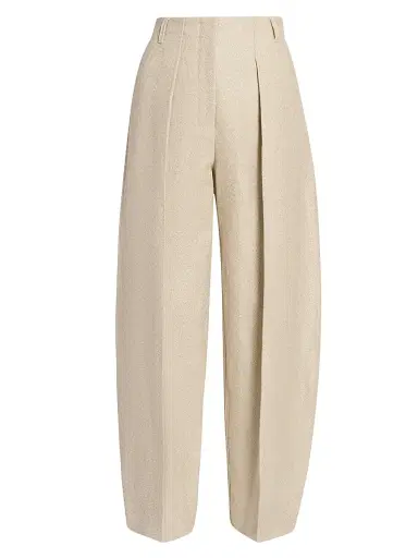 Jacquemus Women's Le Ovalo Cotton-Linen Pants - Off White | Thumbnail 1 Jacquemus Women's Le Ovalo Cotton-Linen Pants - Off White | Thumbnail 1
