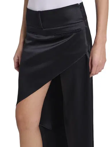 Courreges Women's Infinity Heritage Asymmetric Satin Maxi Skirt - Black | Thumbnail 6 Courreges Women's Infinity Heritage Asymmetric Satin Maxi Skirt - Black | Thumbnail 6