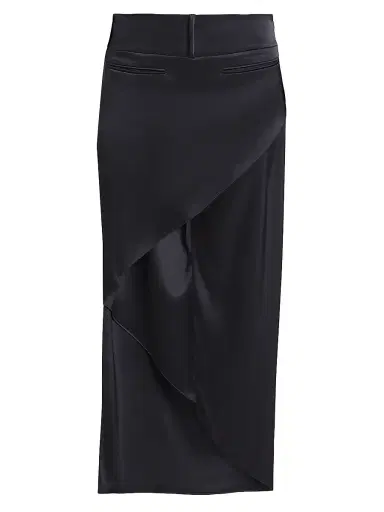 Courreges Women's Infinity Heritage Asymmetric Satin Maxi Skirt - Black | Thumbnail 1 Courreges Women's Infinity Heritage Asymmetric Satin Maxi Skirt - Black | Thumbnail 1