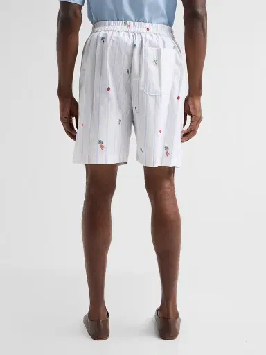 Jacquemus Men's Vegetable-Print Cotton Shorts - Blue Beige | Thumbnail 3 Jacquemus Men's Vegetable-Print Cotton Shorts - Blue Beige | Thumbnail 3