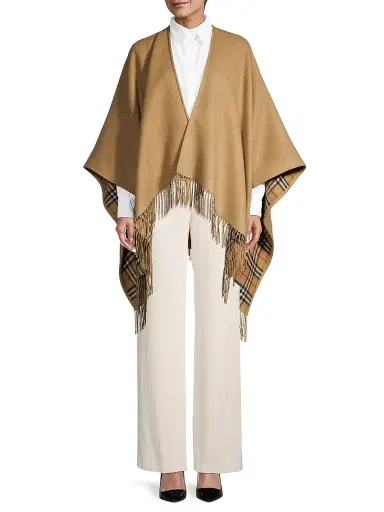 Burberry Women's Reversible Wool Cape - Archive Beige | Thumbnail 2 Burberry Women's Reversible Wool Cape - Archive Beige | Thumbnail 2