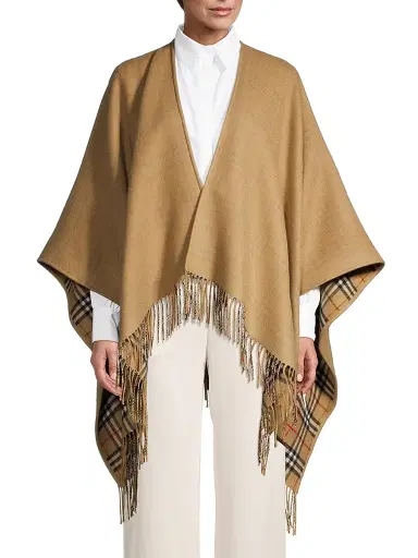 Burberry Women's Reversible Wool Cape - Archive Beige | Thumbnail 3 Burberry Women's Reversible Wool Cape - Archive Beige | Thumbnail 3