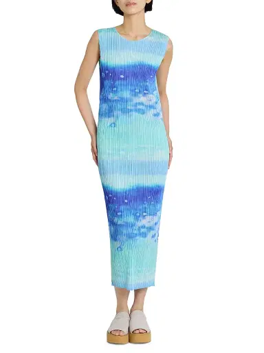 Pleats Please Issey Miyake Women's Sea Bubble Plissé Midi-Dress - Blue - Size Large | Thumbnail 2 Pleats Please Issey Miyake Women's Sea Bubble Plissé Midi-Dress - Blue - Size Large | Thumbnail 2