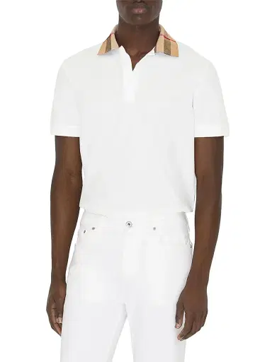 Burberry Men's Cody Cotton Polo Shirt - White - Size XS | Thumbnail 3 Burberry Men's Cody Cotton Polo Shirt - White - Size XS | Thumbnail 3