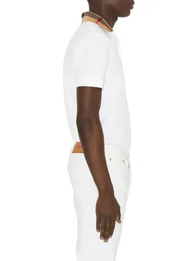 Burberry Men's Cody Cotton Polo Shirt - White - Size XS | Thumbnail 4 Burberry Men's Cody Cotton Polo Shirt - White - Size XS | Thumbnail 4
