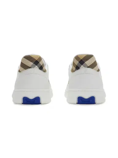 Burberry Men's Terrace Leather & Check Sneakers - Whitesand | Thumbnail 2 Burberry Men's Terrace Leather & Check Sneakers - Whitesand | Thumbnail 2