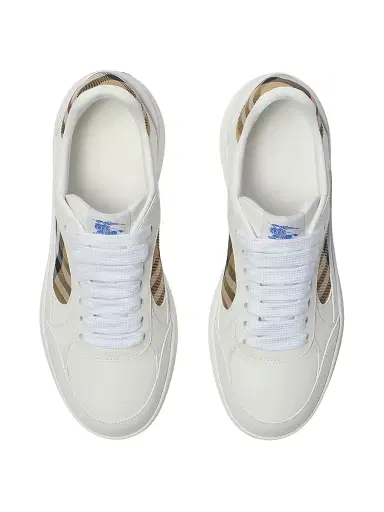 Burberry Men's Terrace Leather & Check Sneakers - Whitesand | Thumbnail 3 Burberry Men's Terrace Leather & Check Sneakers - Whitesand | Thumbnail 3