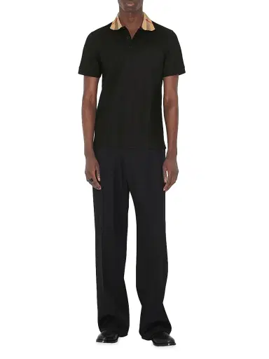 Burberry Men's Cody Cotton Polo Shirt - Black | Thumbnail 2 Burberry Men's Cody Cotton Polo Shirt - Black | Thumbnail 2