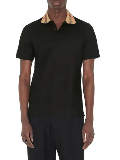 Burberry Men's Cody Cotton Polo Shirt - Black | Thumbnail 3 Burberry Men's Cody Cotton Polo Shirt - Black | Thumbnail 3