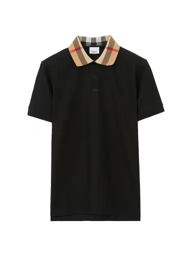 Burberry Men's Cody Cotton Polo Shirt - Black | Thumbnail 1 Burberry Men's Cody Cotton Polo Shirt - Black | Thumbnail 1