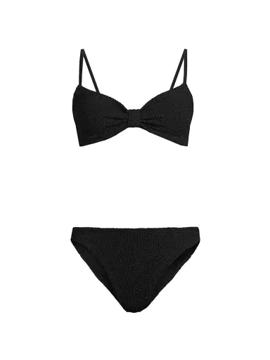 Hunza G Women's Alicia Textured Knit Bikini - Black | Thumbnail 1 Hunza G Women's Alicia Textured Knit Bikini - Black | Thumbnail 1