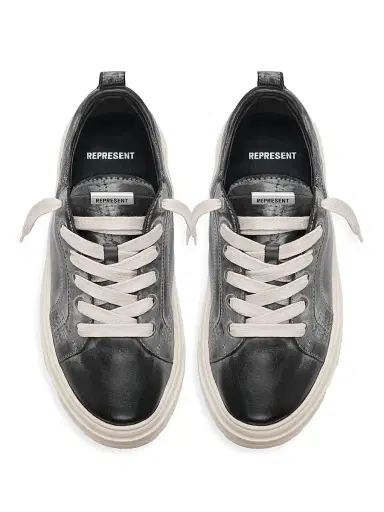 Represent Men's HTN Low-Top Distressed Leather Sneakers - Off Black - Size 7 | Thumbnail 4 Represent Men's HTN Low-Top Distressed Leather Sneakers - Off Black - Size 7 | Thumbnail 4