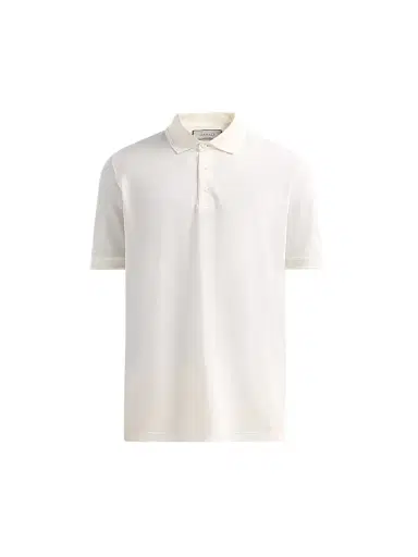 Canali Men's Cotton Piqué Polo Shirt - White | Thumbnail 1 Canali Men's Cotton Piqué Polo Shirt - White | Thumbnail 1