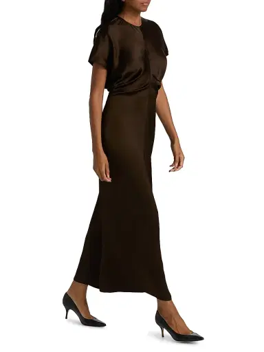 TOTEME Women's Slouch Waist Maxi Dress - Bark - Size 2 | Thumbnail 2 TOTEME Women's Slouch Waist Maxi Dress - Bark - Size 2 | Thumbnail 2
