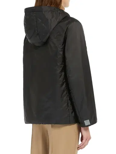 Max Mara Women's Padded Hooded Jacket in Water Repellent Canvas - Black | Thumbnail 3 Max Mara Women's Padded Hooded Jacket in Water Repellent Canvas - Black | Thumbnail 3
