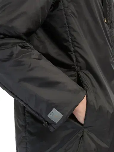 Max Mara Women's Padded Hooded Jacket in Water Repellent Canvas - Black | Thumbnail 4 Max Mara Women's Padded Hooded Jacket in Water Repellent Canvas - Black | Thumbnail 4