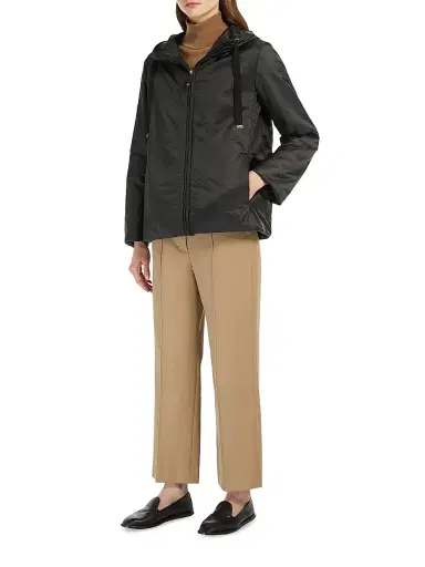 Max Mara Women's Padded Hooded Jacket in Water Repellent Canvas - Black | Thumbnail 5 Max Mara Women's Padded Hooded Jacket in Water Repellent Canvas - Black | Thumbnail 5