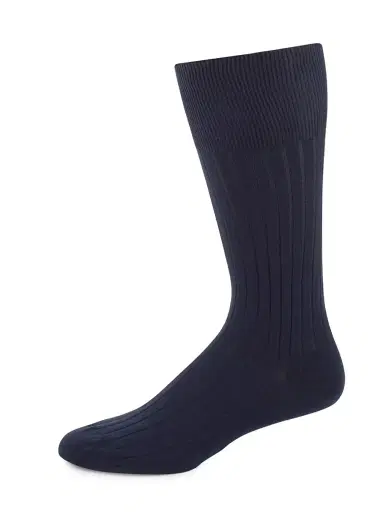 Marcoliani Men's Cotton Dress Socks - Navy | Thumbnail 1 Marcoliani Men's Cotton Dress Socks - Navy | Thumbnail 1