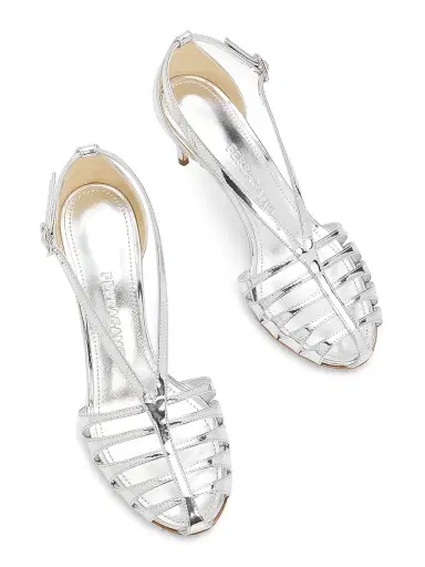 Ferragamo Women's Lilie 70MM Leather Sandals - Argento Biscotto - Size 11.5 | Thumbnail 4 Ferragamo Women's Lilie 70MM Leather Sandals - Argento Biscotto - Size 11.5 | Thumbnail 4