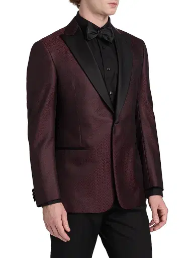 Giorgio Armani Men's Printed Dinner Jacket - Dark Red | Thumbnail 4 Giorgio Armani Men's Printed Dinner Jacket - Dark Red | Thumbnail 4