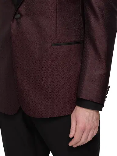 Giorgio Armani Men's Printed Dinner Jacket - Dark Red | Thumbnail 6 Giorgio Armani Men's Printed Dinner Jacket - Dark Red | Thumbnail 6