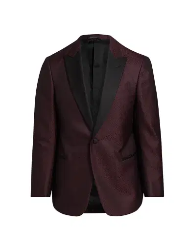 Giorgio Armani Men's Printed Dinner Jacket - Dark Red | Thumbnail 1 Giorgio Armani Men's Printed Dinner Jacket - Dark Red | Thumbnail 1
