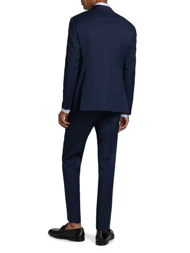 Emporio Armani Men's G-Line Herringbone Wool Single-Breasted Suit - Blue | Thumbnail 5 Emporio Armani Men's G-Line Herringbone Wool Single-Breasted Suit - Blue | Thumbnail 5
