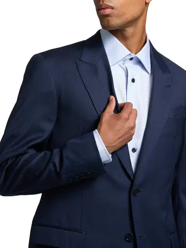 Emporio Armani Men's G-Line Herringbone Wool Single-Breasted Suit - Blue | Thumbnail 6 Emporio Armani Men's G-Line Herringbone Wool Single-Breasted Suit - Blue | Thumbnail 6
