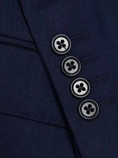 Emporio Armani Men's G-Line Herringbone Wool Single-Breasted Suit - Blue | Thumbnail 7 Emporio Armani Men's G-Line Herringbone Wool Single-Breasted Suit - Blue | Thumbnail 7