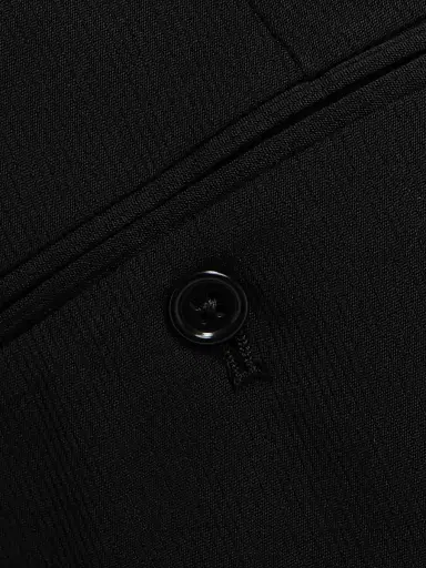 Emporio Armani Men's Flat Front Wool Trousers - Black | Thumbnail 7 Emporio Armani Men's Flat Front Wool Trousers - Black | Thumbnail 7