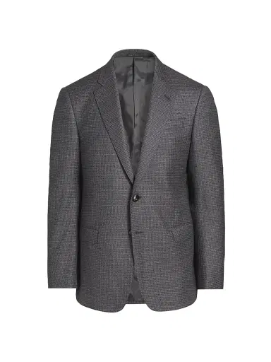 Giorgio Armani Men's Wool-Cashmere Sport Coat - Blue Brown | Thumbnail 1 Giorgio Armani Men's Wool-Cashmere Sport Coat - Blue Brown | Thumbnail 1
