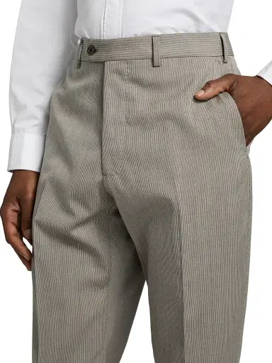 Emporio Armani Men's Flat Front Wool Trousers - Tan | Thumbnail 6 Emporio Armani Men's Flat Front Wool Trousers - Tan | Thumbnail 6