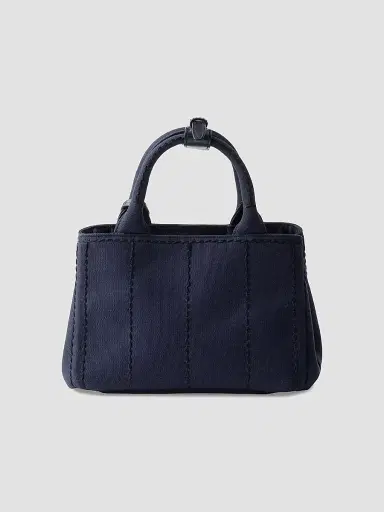 Prada Women's Jardiniere Mini Cotton Canvas Top Handle Bag - Blue | Thumbnail 3 Prada Women's Jardiniere Mini Cotton Canvas Top Handle Bag - Blue | Thumbnail 3