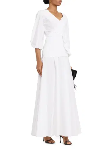 Chiara Boni La Petite Robe Women's Flower-Appliquéd Stretch Cotton Maxi Dress | Thumbnail 3 Chiara Boni La Petite Robe Women's Flower-Appliquéd Stretch Cotton Maxi Dress | Thumbnail 3