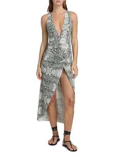 Chiara Boni La Petite Robe Women's Benka Snakeskin-Print Belted One-Piece Swimsuit | Thumbnail 2 Chiara Boni La Petite Robe Women's Benka Snakeskin-Print Belted One-Piece Swimsuit | Thumbnail 2