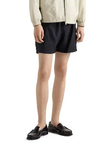 Prada Men's Mohair Wool Shorts - Blue | Thumbnail 3 Prada Men's Mohair Wool Shorts - Blue | Thumbnail 3