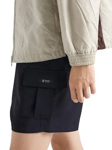 Prada Men's Mohair Wool Shorts - Blue | Thumbnail 6 Prada Men's Mohair Wool Shorts - Blue | Thumbnail 6