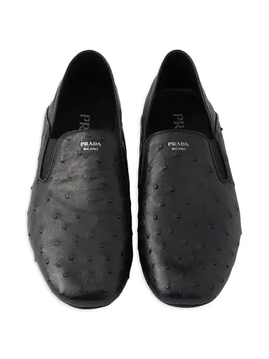 Prada Men's Ostrich Leather Loafers | Thumbnail 2 Prada Men's Ostrich Leather Loafers | Thumbnail 2