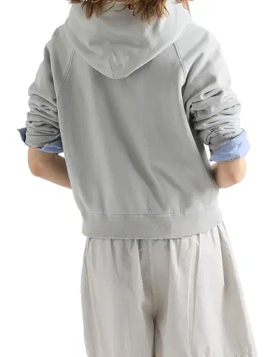 Prada Women's Cotton Hoodie Jacket - Grey | Thumbnail 3 Prada Women's Cotton Hoodie Jacket - Grey | Thumbnail 3