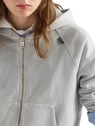 Prada Women's Cotton Hoodie Jacket - Grey | Thumbnail 5 Prada Women's Cotton Hoodie Jacket - Grey | Thumbnail 5