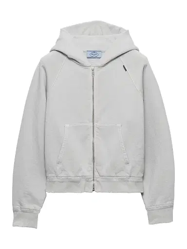 Prada Women's Cotton Hoodie Jacket - Grey | Thumbnail 1 Prada Women's Cotton Hoodie Jacket - Grey | Thumbnail 1