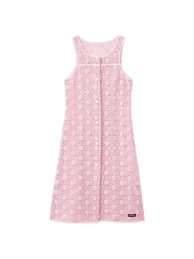 Miu Miu Women's Macrame Dress - Pink | Thumbnail 1 Miu Miu Women's Macrame Dress - Pink | Thumbnail 1