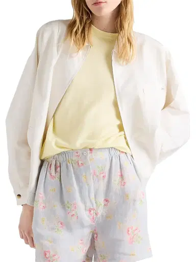 Prada Women's Short-Sleeved Cashmere T-Shirt - Yellow | Thumbnail 2 Prada Women's Short-Sleeved Cashmere T-Shirt - Yellow | Thumbnail 2