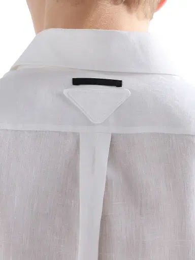 Prada Men's Linen Shirt | Thumbnail 6 Prada Men's Linen Shirt | Thumbnail 6